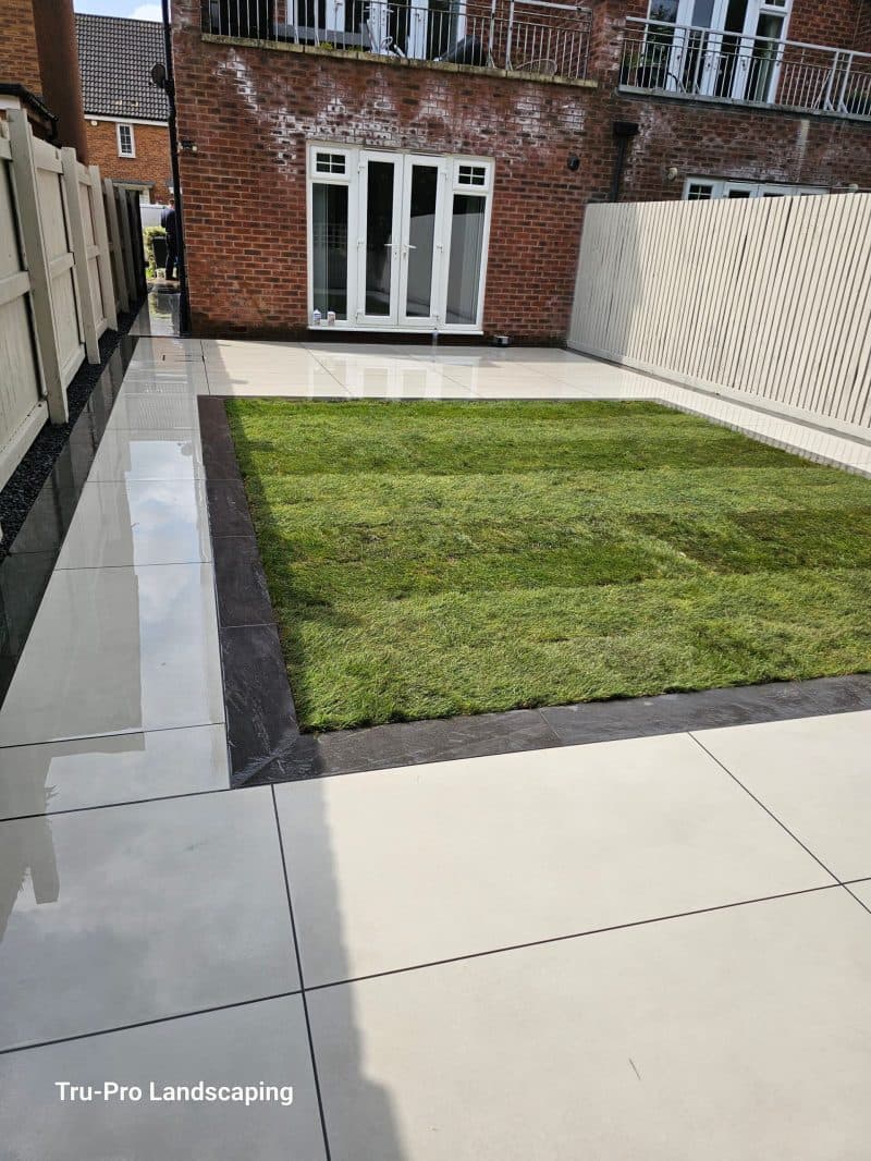 Complete garden landscaping and turfing project in Staffordshire